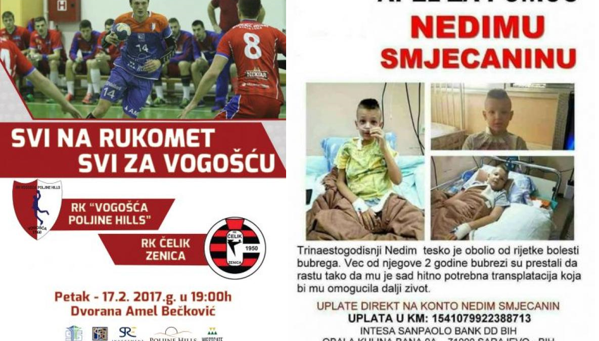 RUKOMETAŠI VOGOŠĆE SUTRA IGRAJU ZA NEDIMA SMJEČANINA