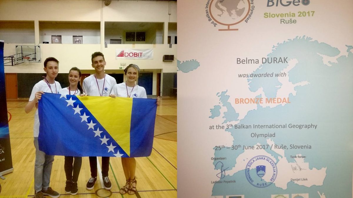 BRONZANA MEDALJA ZA BELMU DURAK NA GEOGRAFSKOJ OLIMPIJADI U SLOVENIJI