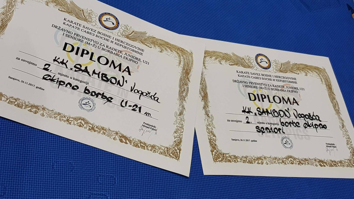 KARATISTI SAMBONA VICEPRVACI BIH U SENIORSKOJ I U21 KONKURENCIJI