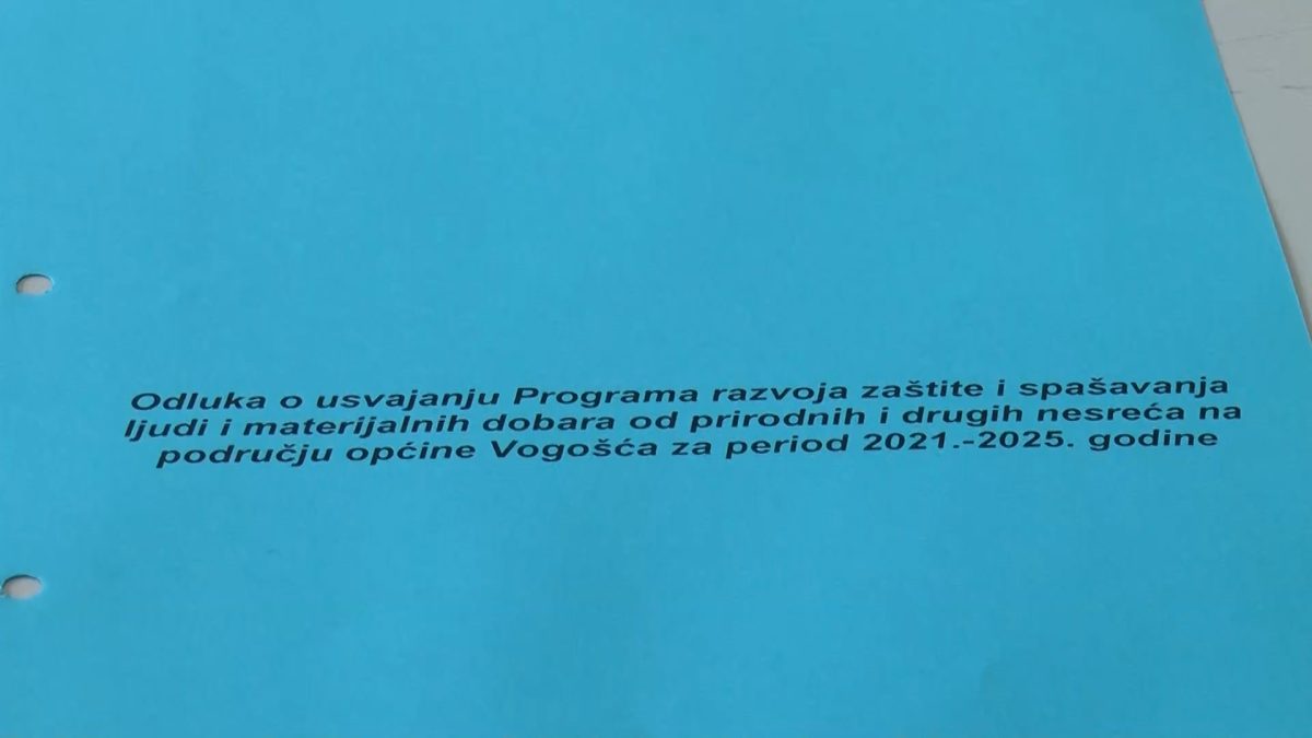 OPĆINSKO VIJEĆE VOGOŠĆA USVOJILO PROGRAM RAZVOJA ZAŠTITE SPAŠAVANJA LJUDI I MATERIJALNIH DOBARA ZA PERIOD 2021-2025. GODINE