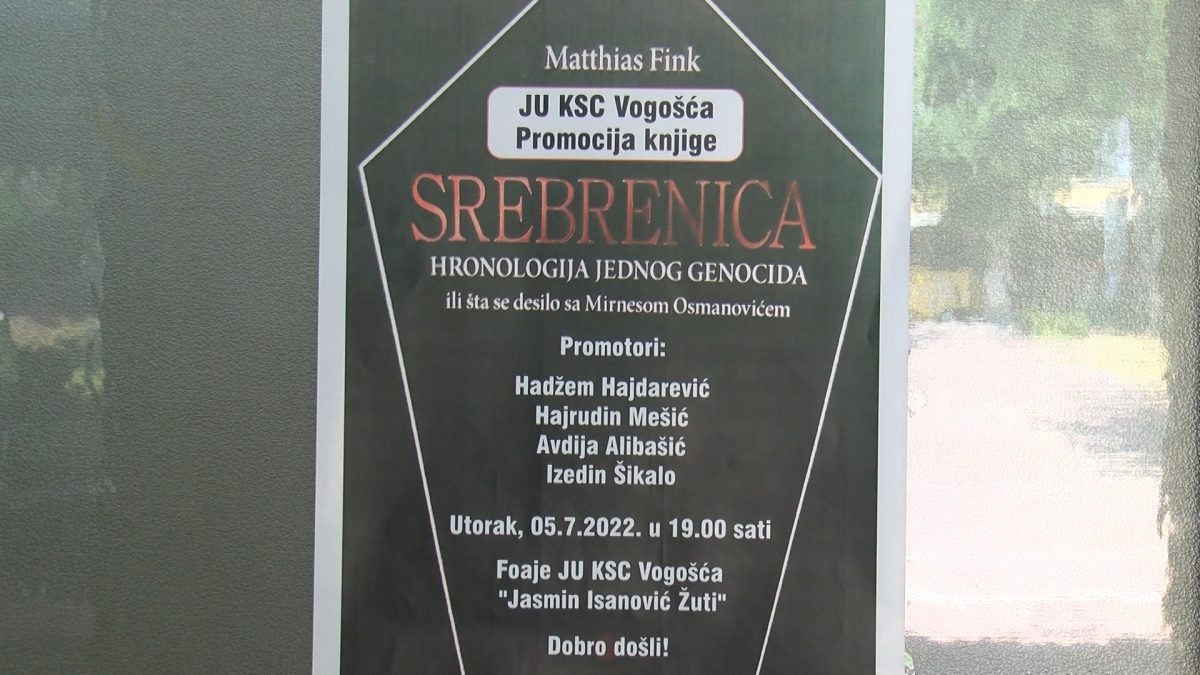 SUTRA PROMOCIJA KNJIGE  SREBRENICA, HRONOLOGIJA JEDNOG GENOCIDA ILI ŠTA SE DESILO SA MIRNESOM OSMANOVIĆEM