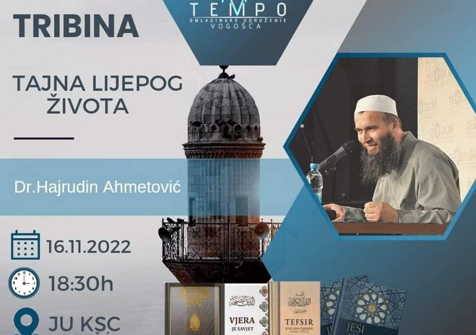 OU „TEMPO“ ORGANIZUJE TRIBINU „TAJNA LIJEPOG ŽIVOTA“