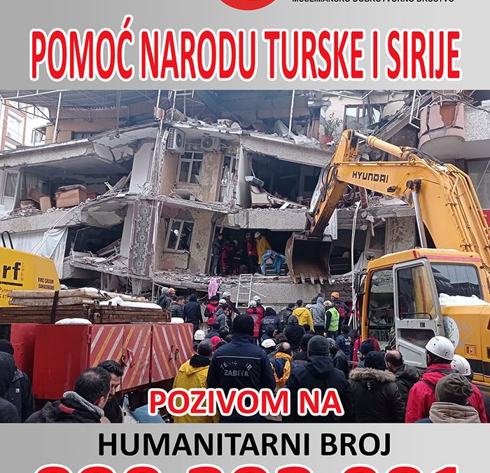 „MERHAMET“ POKRENUO AKCIJU „POMOĆ NARODU TURSKE I SIRIJE POGOĐENOM RAZORNIM ZEMLJOTRESOM“