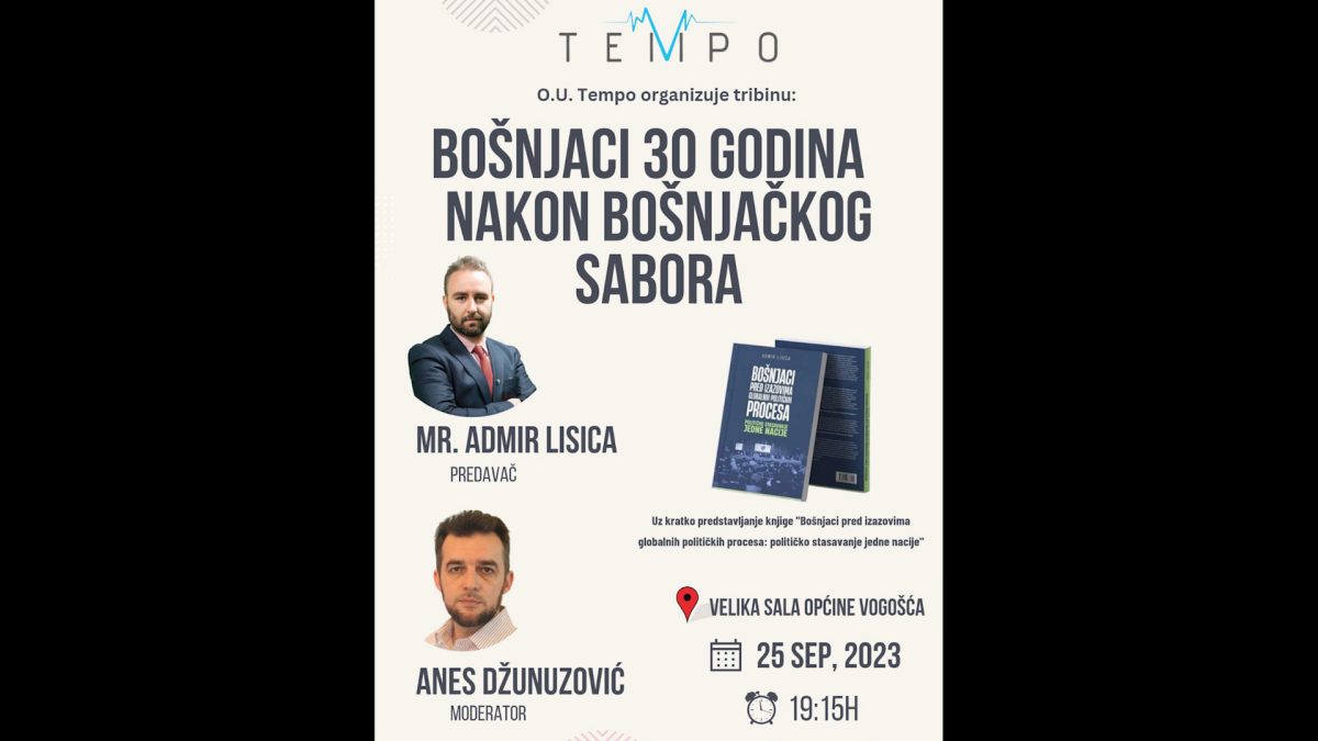 OMLADINSKO UDRUŽENJE “TEMPO” ORGANIZUJE JOŠ JEDNO PREDAVANJE