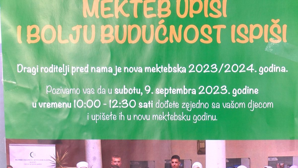 SUTRA POČINJE UPIS U NOVU MEKTEBSKU GODINU