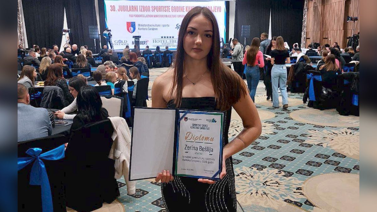 VOGOŠĆANSKOJ ATLETIČARKI ZERINI BEŠLIJA URUČENO VRIJEDNO PRIZNANJE SPORTSKOG SAVEZA KANTONA SARAJEVO