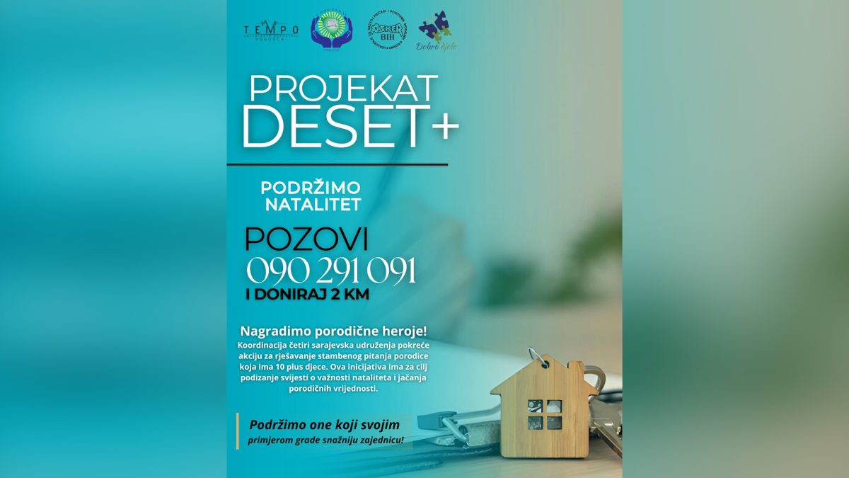 OMLADINSKO UDRUŽENJE „TEMPO“ POZIVA GRAĐANE DA PODRŽE PROJEKAT „DESET PLUS“