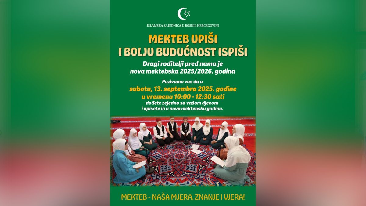 POČINJE UPIS U NOVU MEKTEBSKU GODINU
