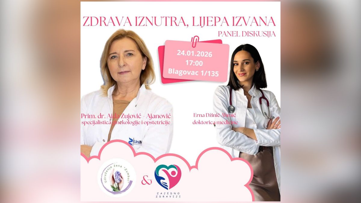 POVODOM EVROPSKE SEDMICE PREVENCIJE KARCINOMA GRLIĆA MATERICE UDRUŽENJE ŽENA „ZUMBUL“ SUTRA  ORGANIZUJE PANEL DISKUSIJU POD NAZIVOM  “ZDRAVA IZNUTRA LIJEPA IZVANA”