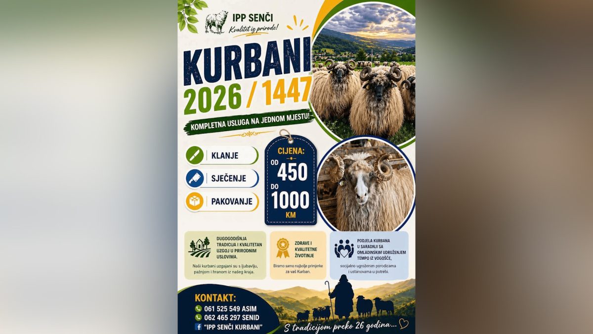 OU “TEMPO” I OVE GODINE ORGANIZUJE AKCIJU PRIKUPLJANJA UPLATA ZA KUPOVINU KURBANA